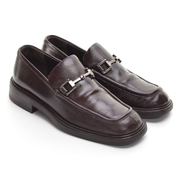 Gucci Brown Box Leather Classic Horse Bit Loafers 5 B - Picture 1 of 7